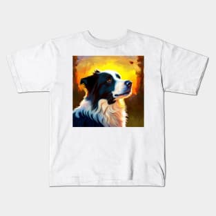 Autumn Border Collie Kids T-Shirt